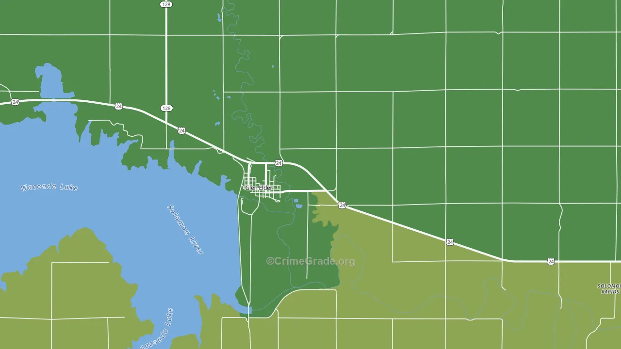 Glen Elder, KS Map of Assault Rates