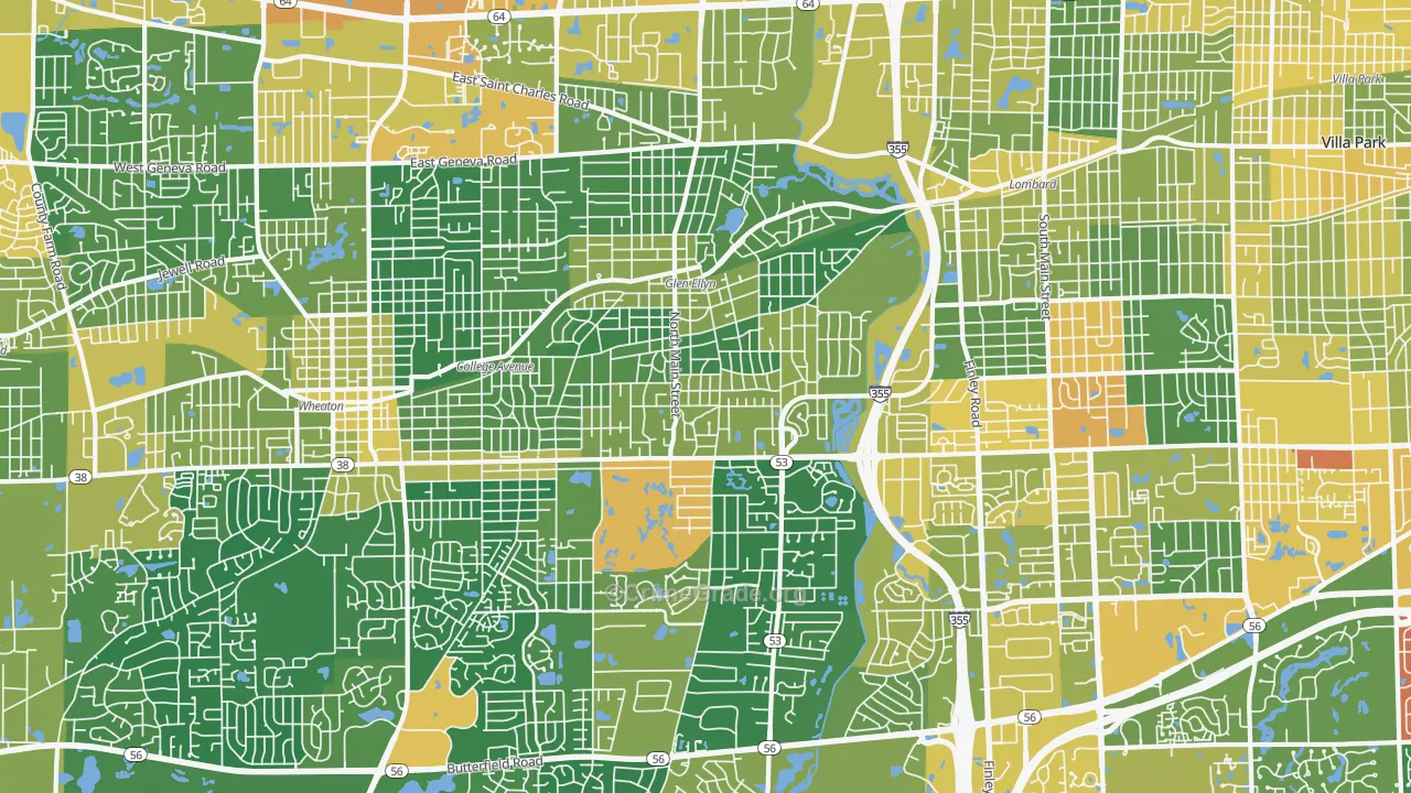 Glen Ellyn, IL Map of Assault Rates