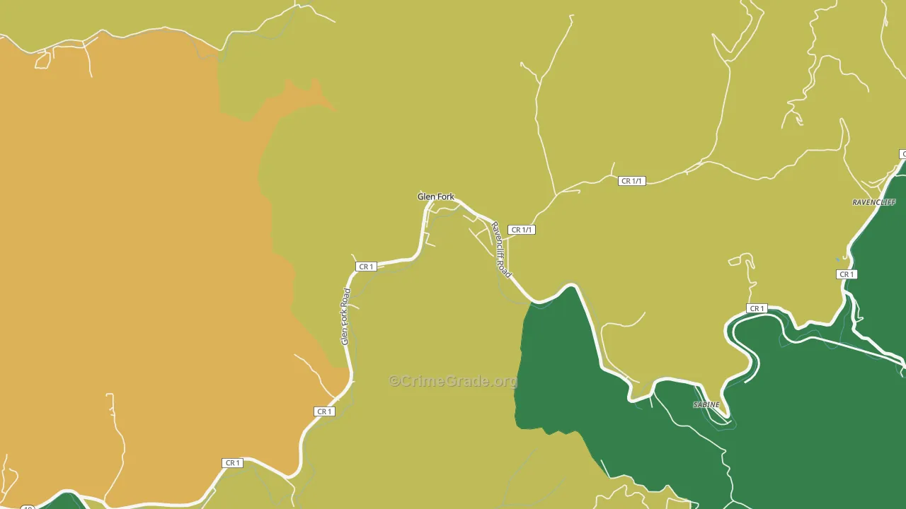 Glen Fork, WV Map of Assault Rates