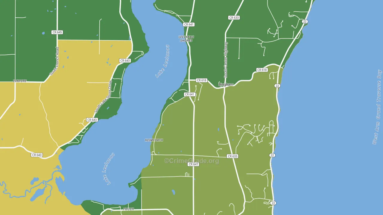 Glen Haven, MI Map of Assault Rates