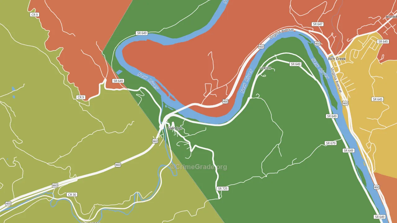 Glen Lyn, VA Map of Assault Rates