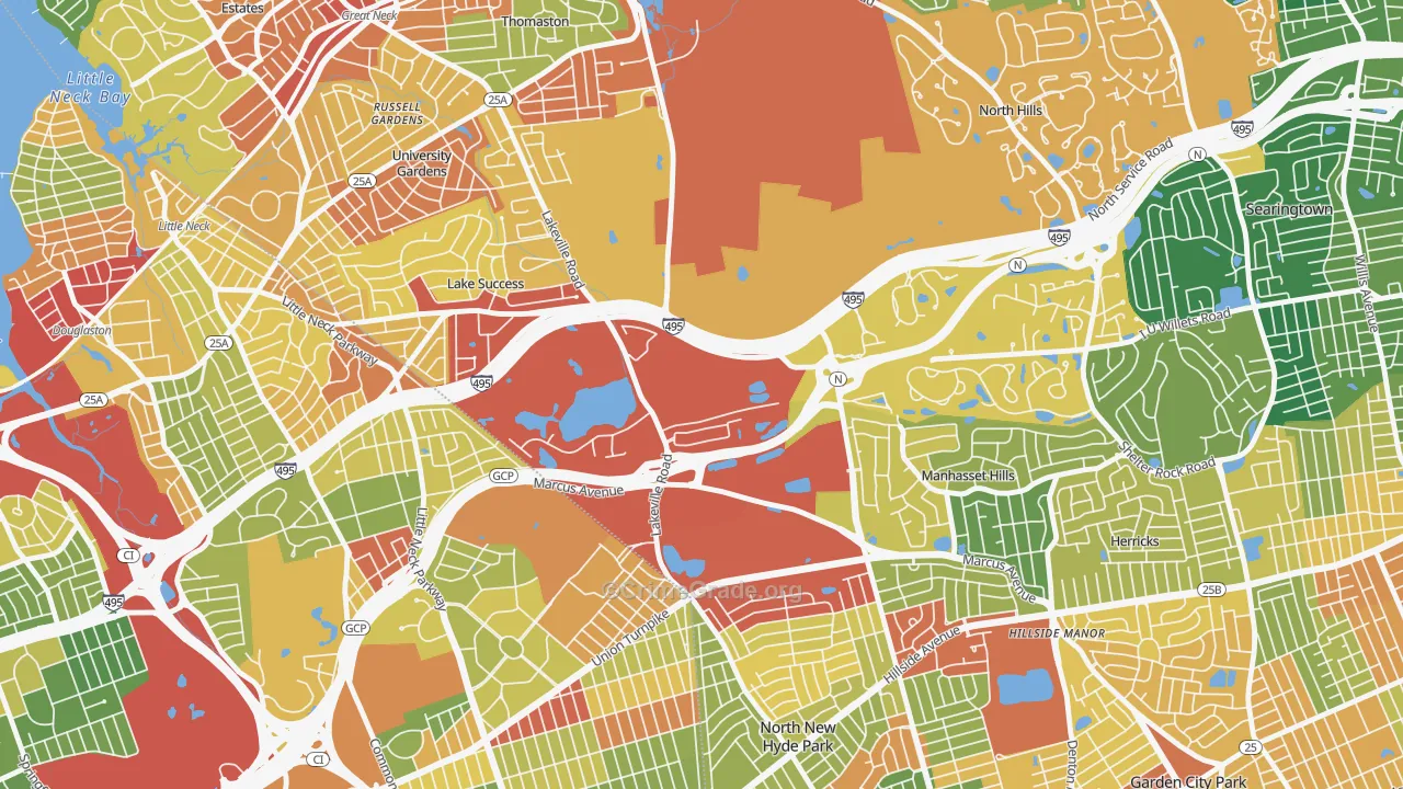 Glen Oaks, NY Map of Assault Rates