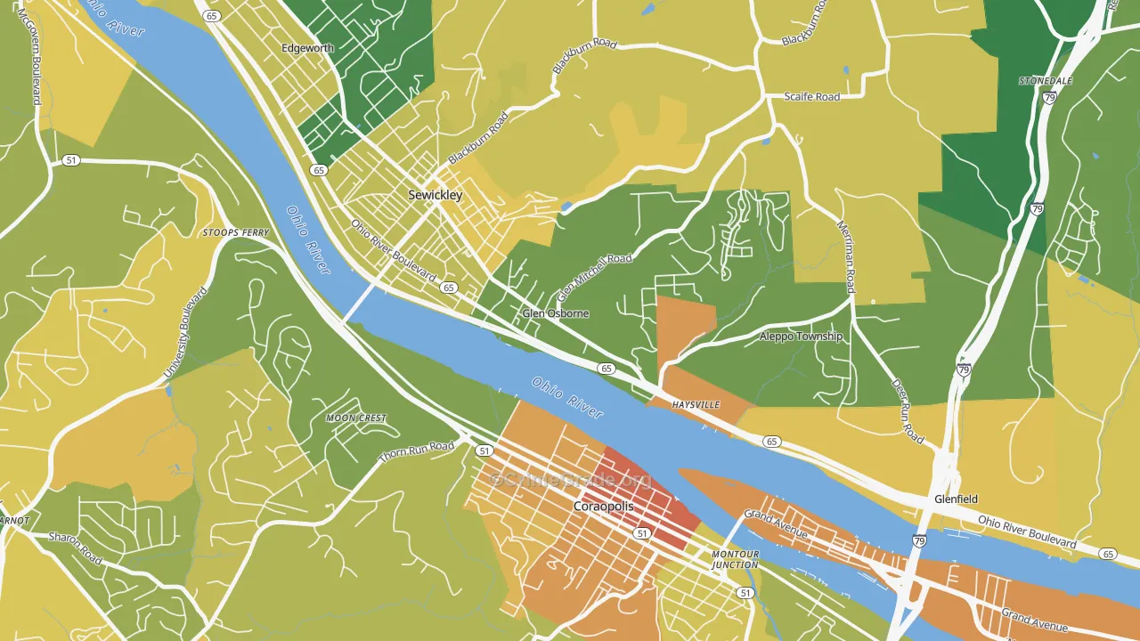 Glen Osborne, PA Map of Assault Rates
