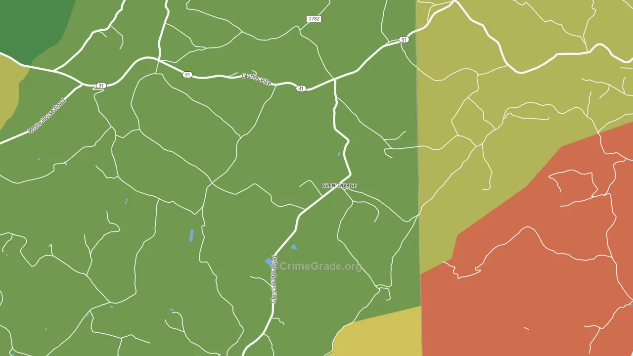 Glen Savage, PA Map of Assault Rates