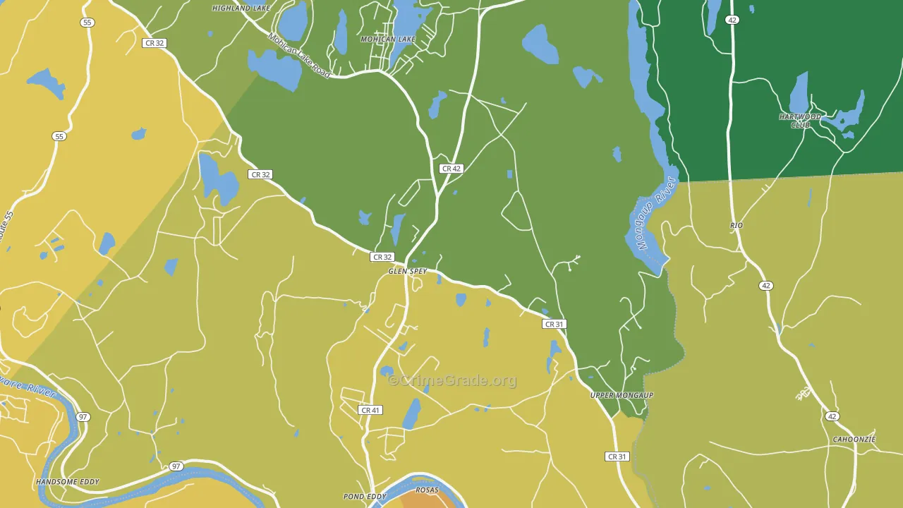 Glen Spey, NY Map of Assault Rates