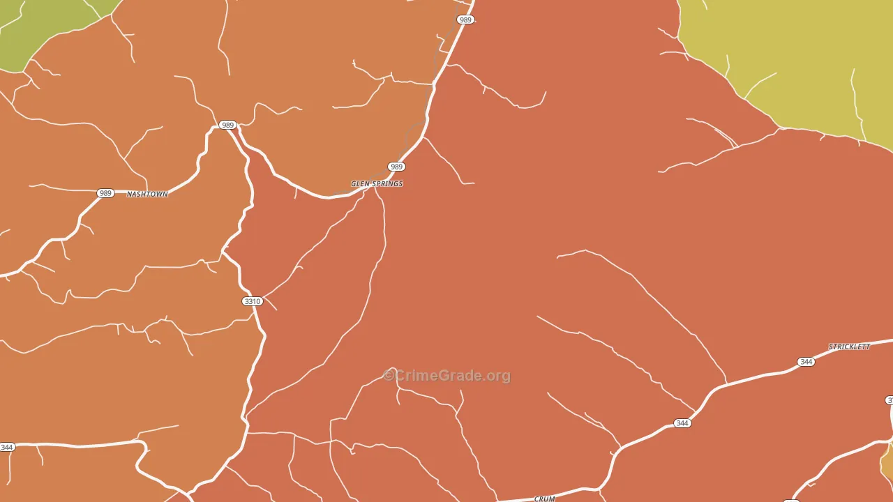 Glen Springs, KY Map of Assault Rates