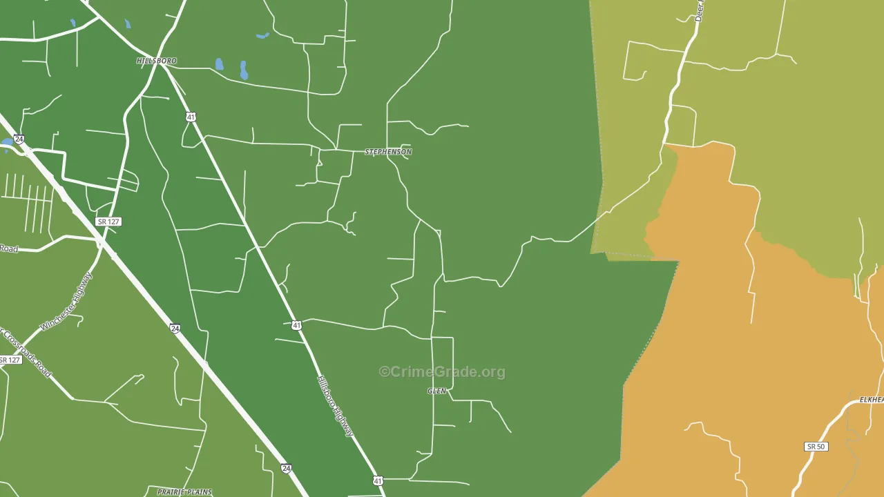 Glen, TN Map of Assault Rates
