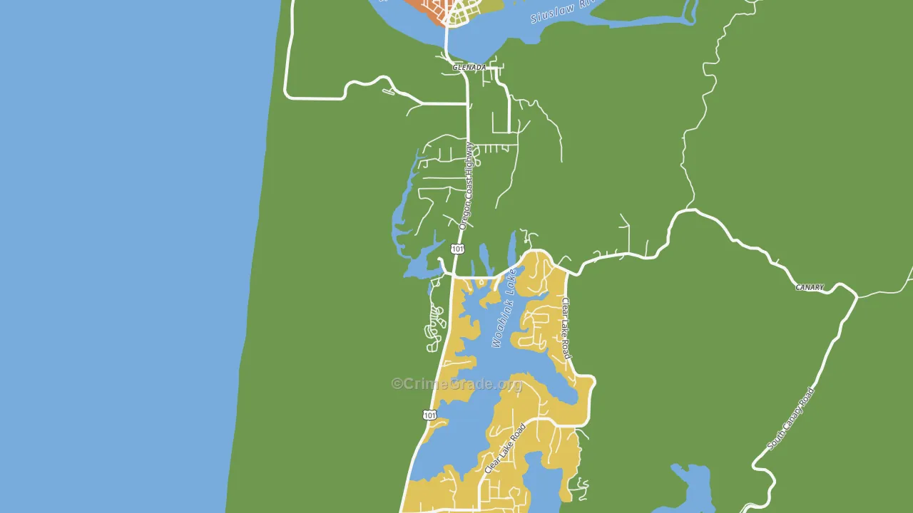 Glenada, OR Map of Assault Rates