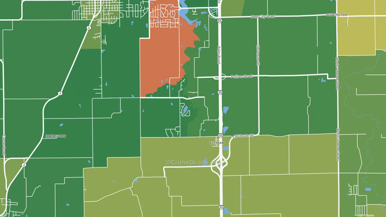 Glenarm, IL Map of Assault Rates