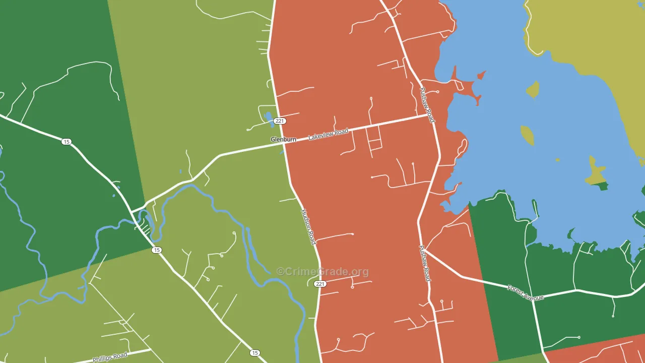 Glenburn Center, ME Map of Assault Rates