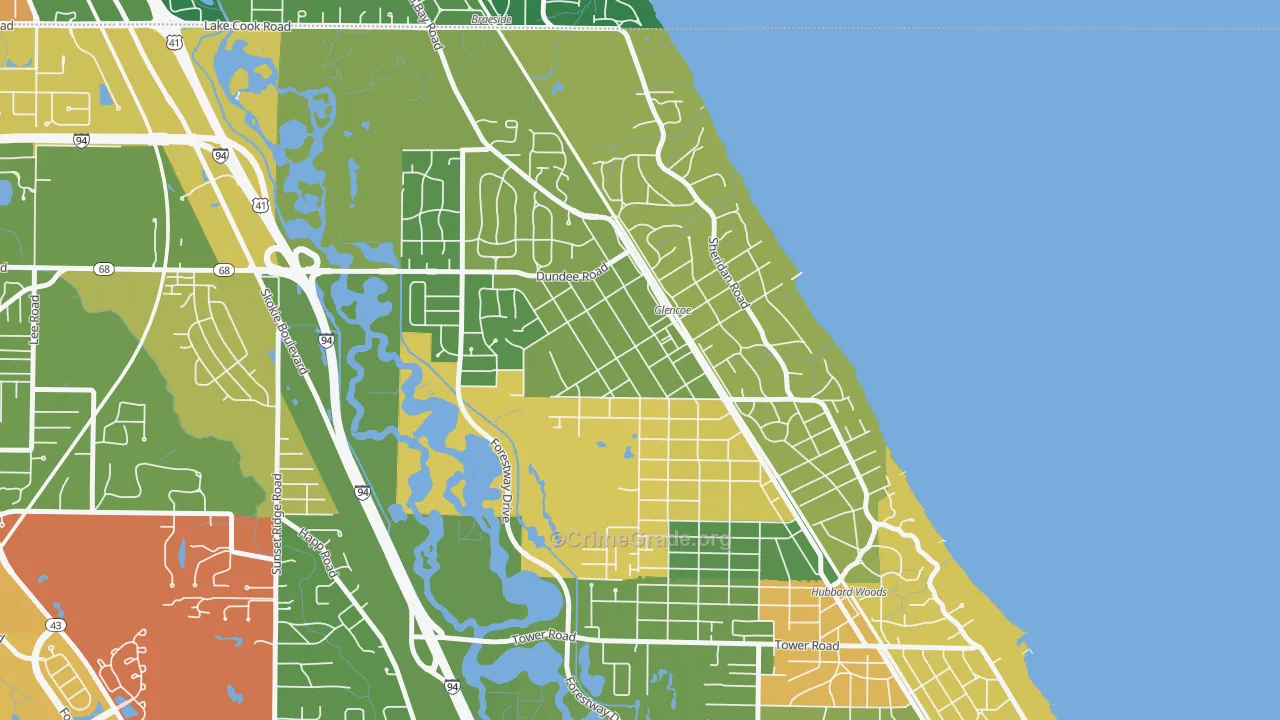 Glencoe, IL Map of Assault Rates