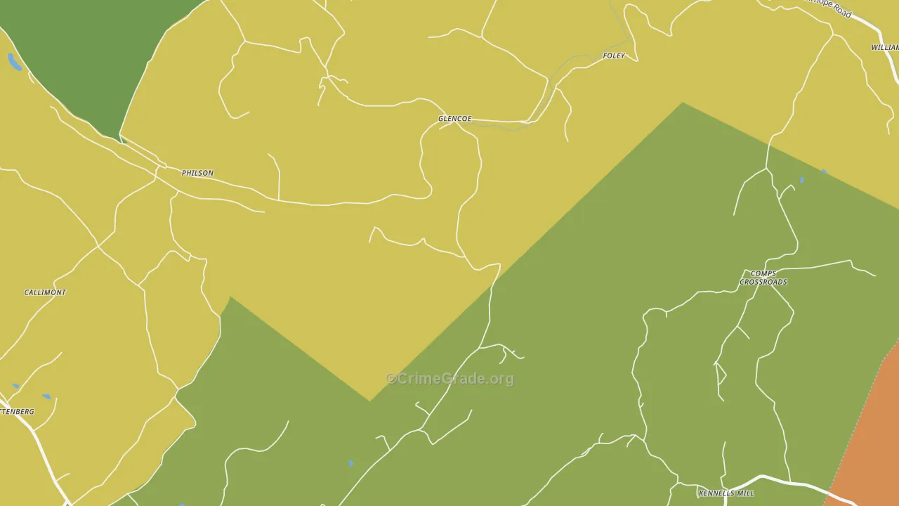 Glencoe, PA Map of Assault Rates