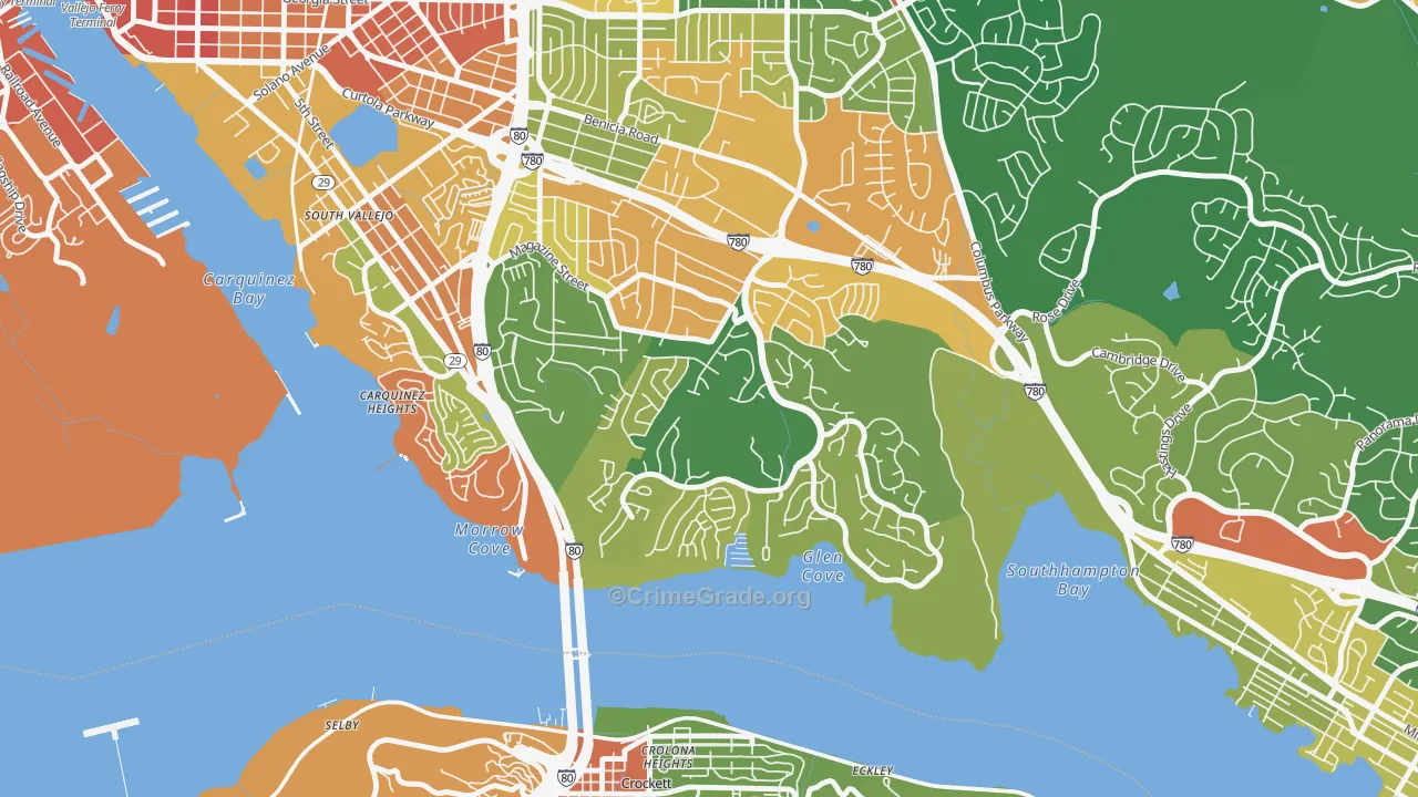 Glencove, Vallejo, CA Map of Assault Rates