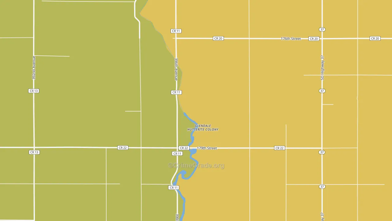 Glendale Colony, SD Map of Assault Rates