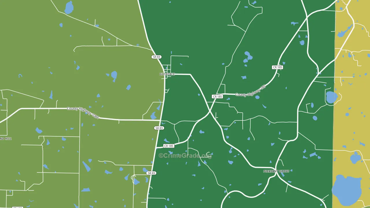 Glendale, FL Map of Assault Rates