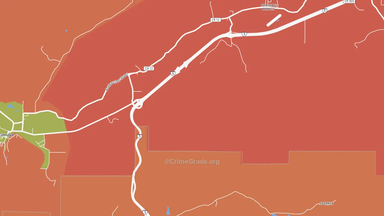 Glendale Junction, OR Map of Assault Rates