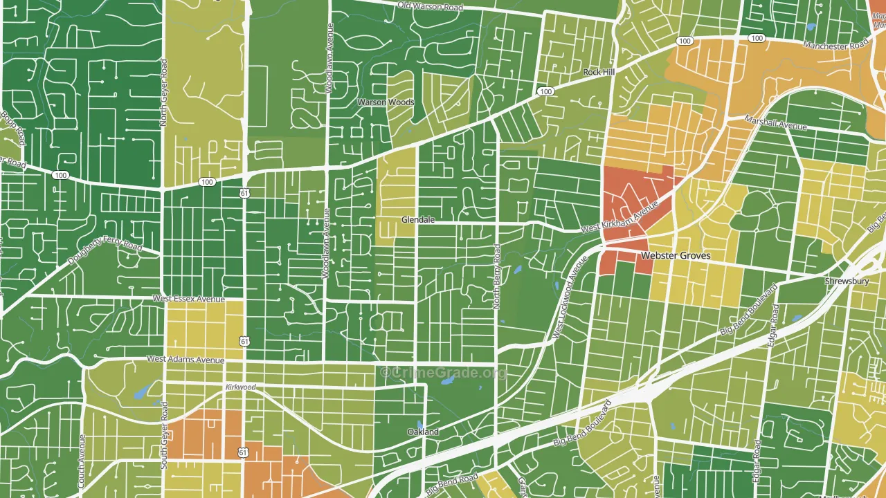 Glendale, MO Map of Assault Rates