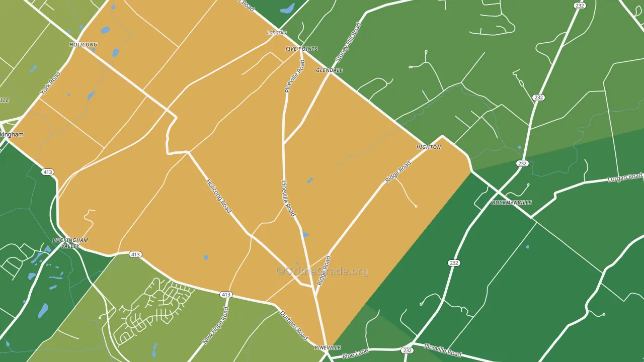 Glendale, PA Map of Assault Rates