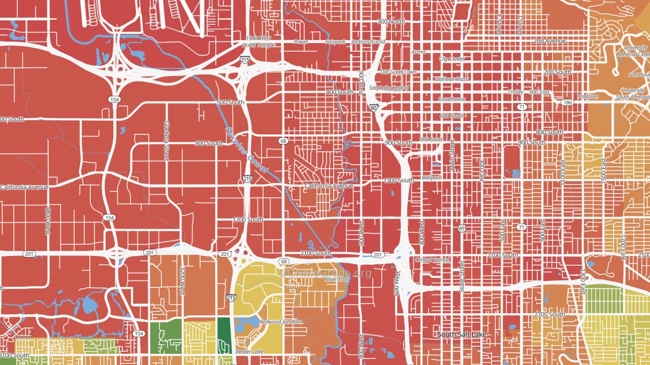 Glendale, Salt Lake City, UT Map of Assault Rates