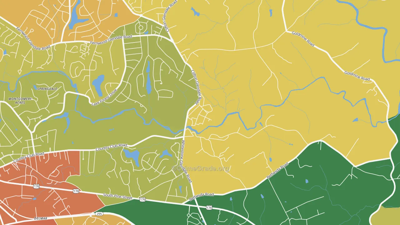 Glendale, SC Map of Assault Rates