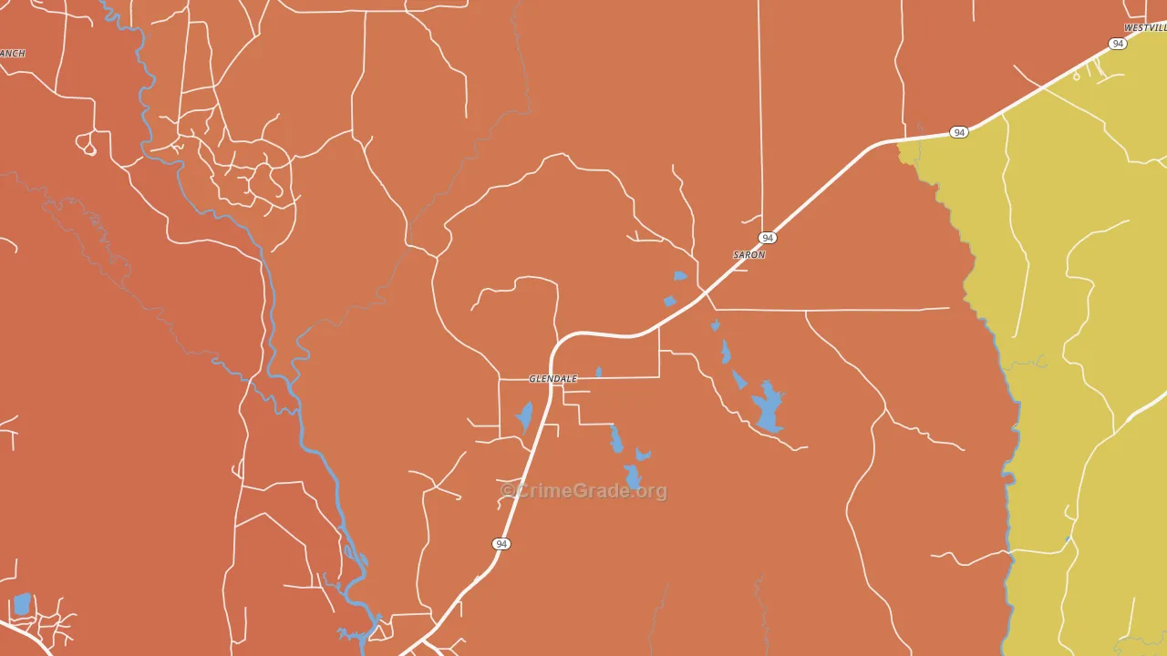 Glendale, TX Map of Assault Rates