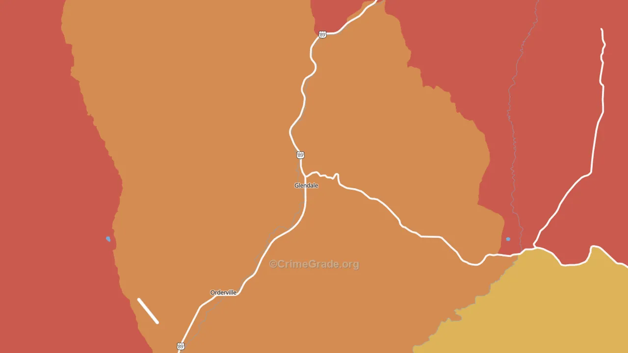 Glendale, UT Map of Assault Rates