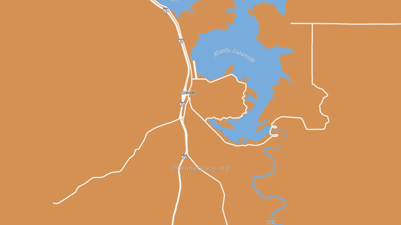 Glendo, WY Map of Assault Rates
