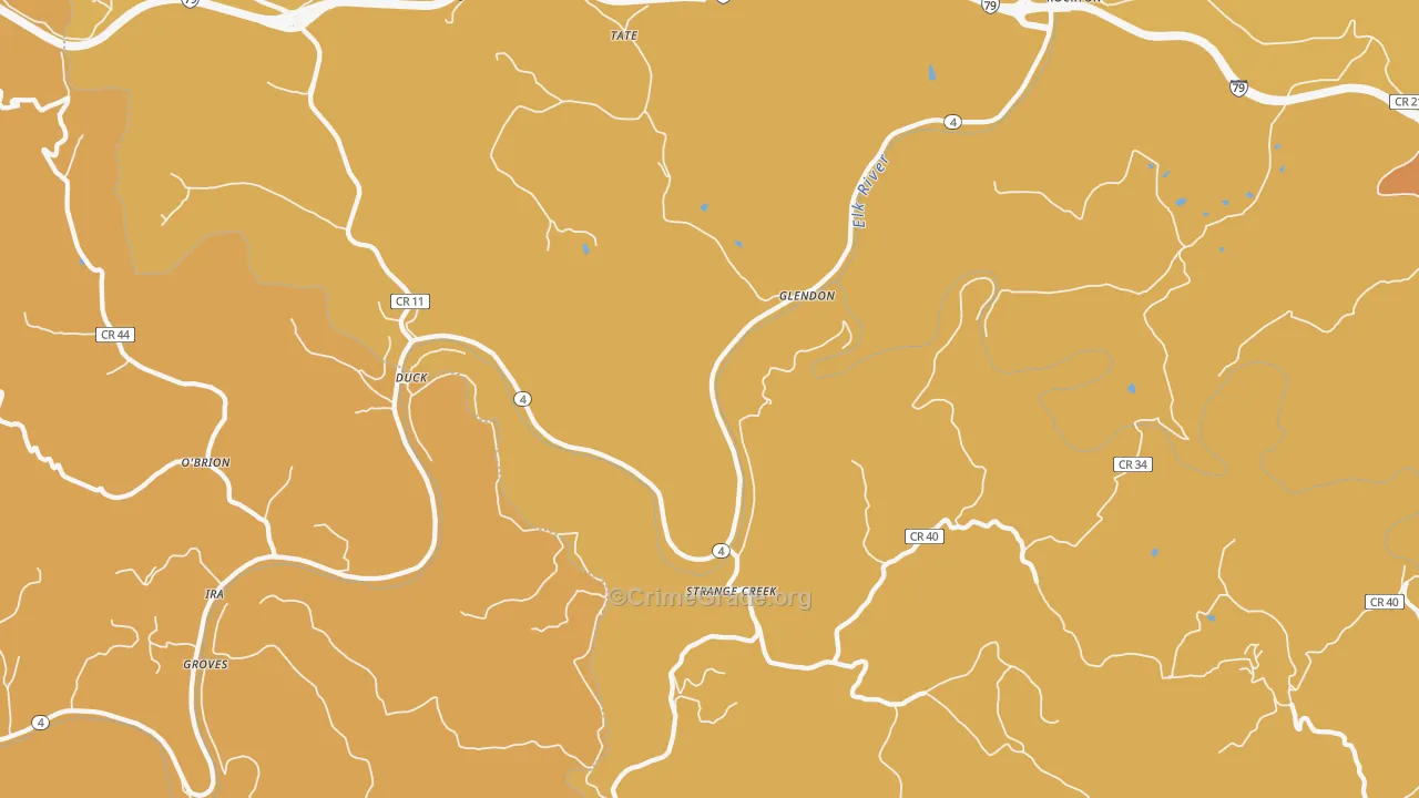 Glendon, WV Map of Assault Rates