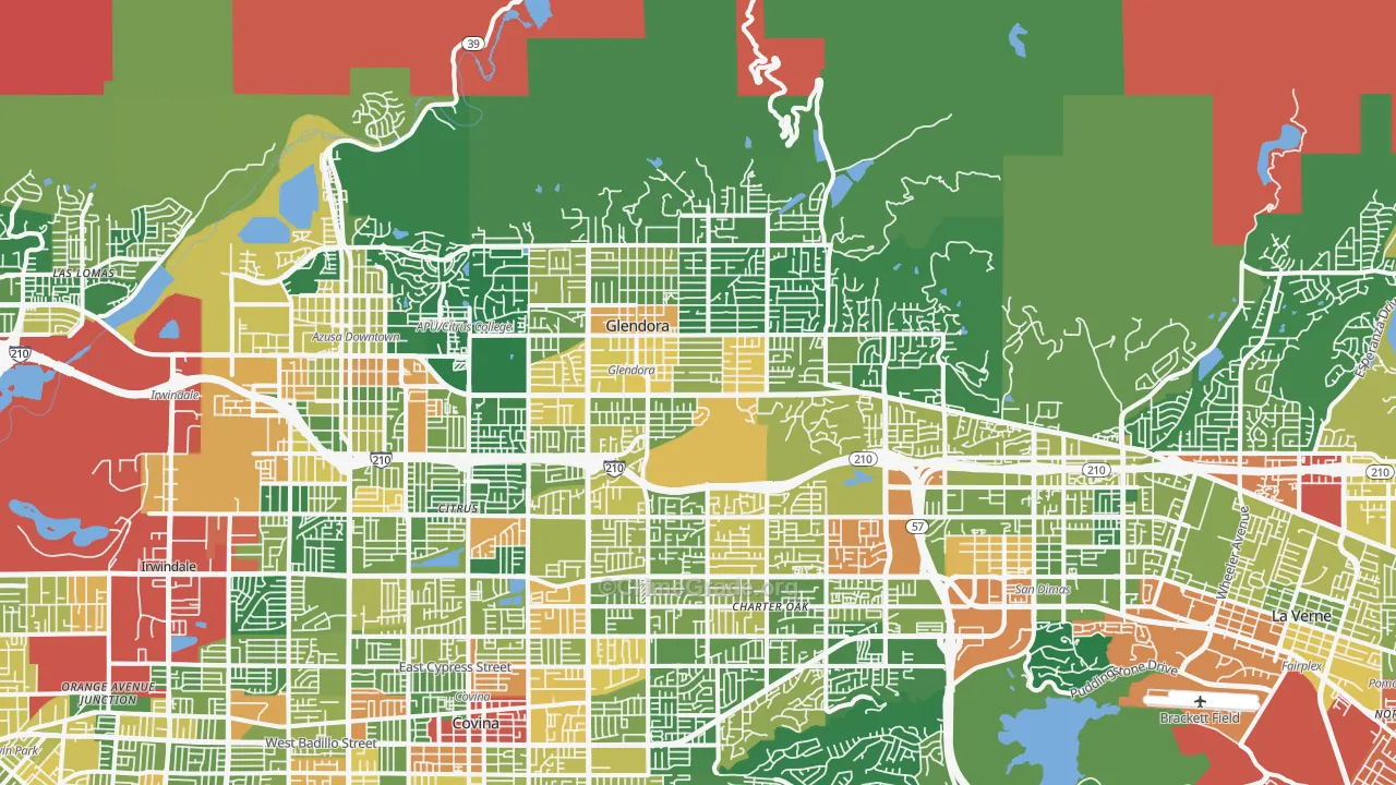 Glendora, CA Map of Assault Rates