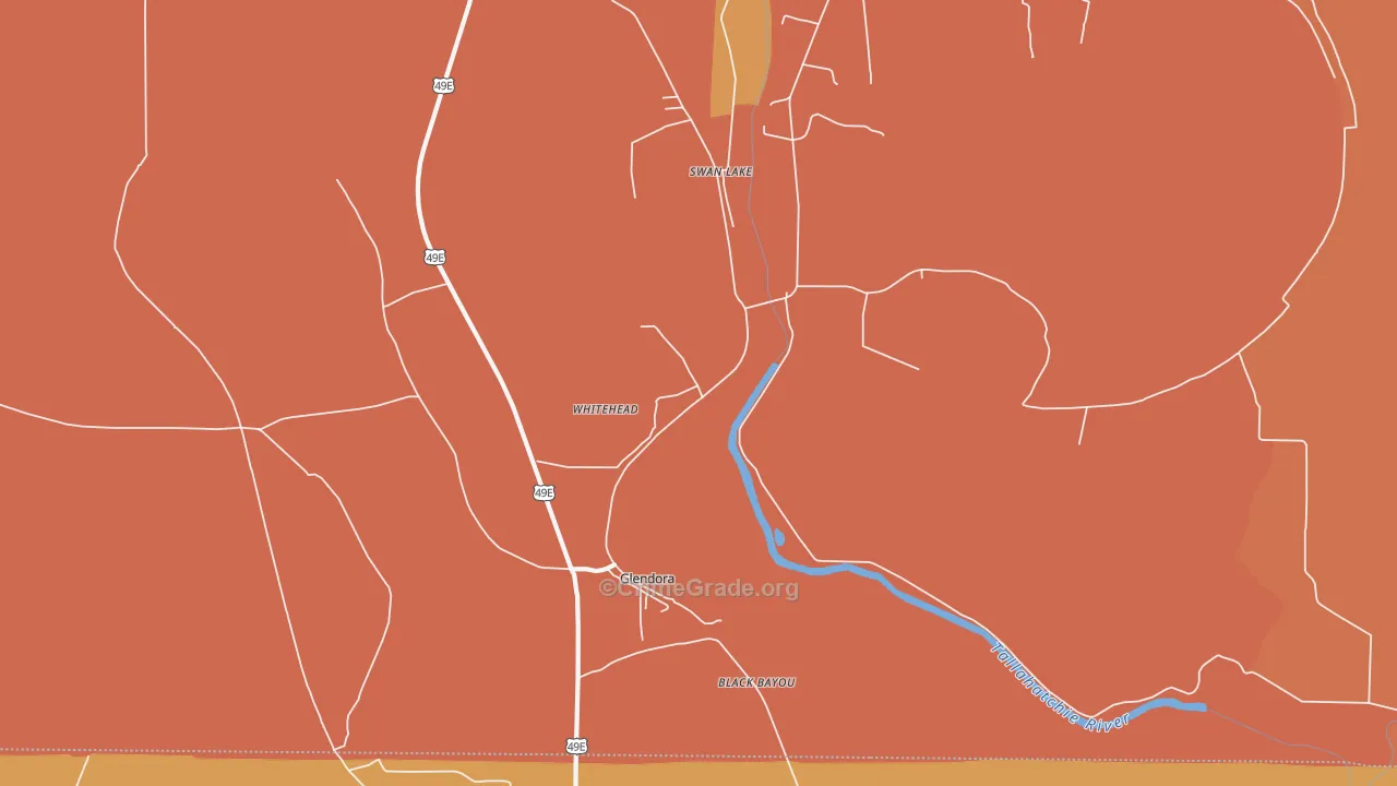 Glendora, MS Map of Assault Rates