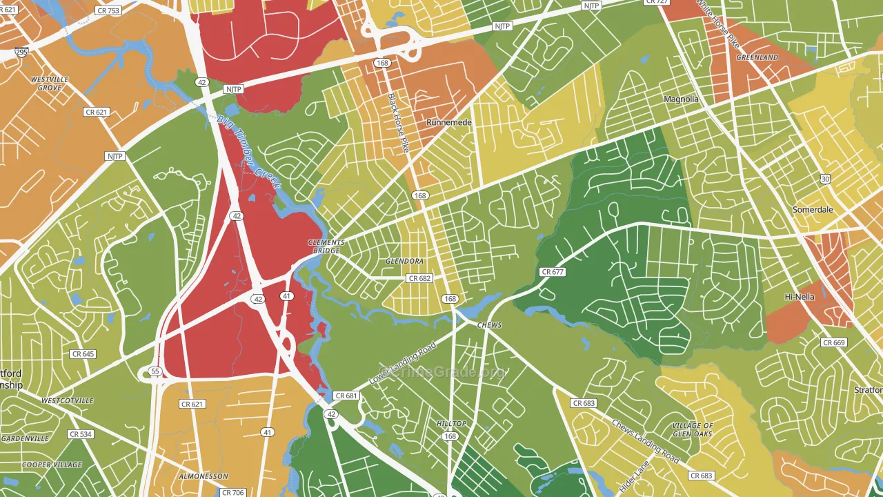 Glendora, NJ Map of Assault Rates