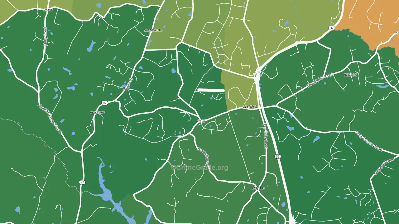 Glenelg, MD Map of Assault Rates