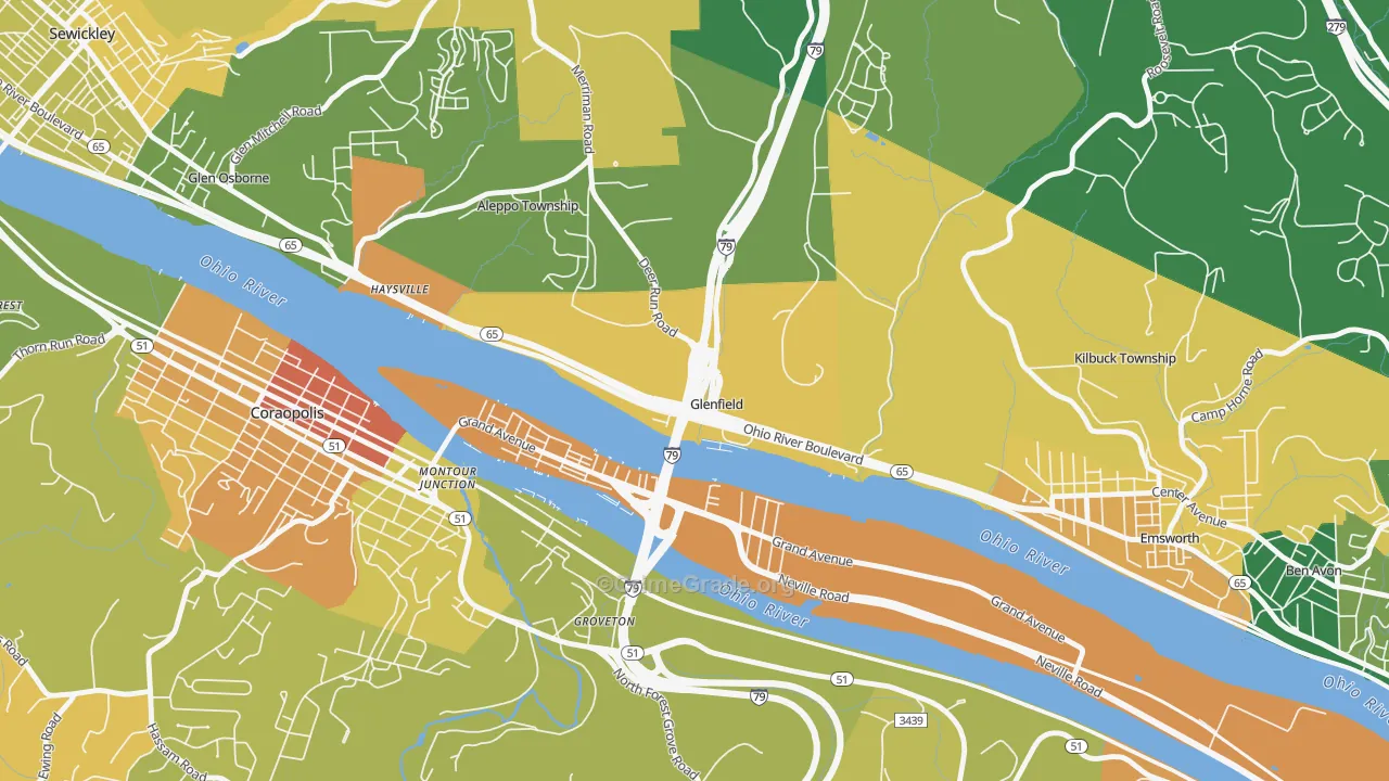 Glenfield, PA Map of Assault Rates