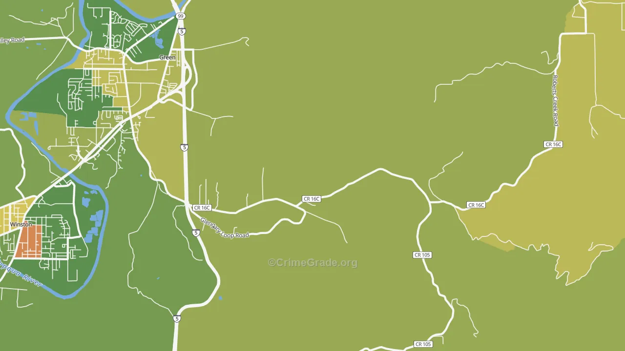 Glengary, OR Map of Assault Rates