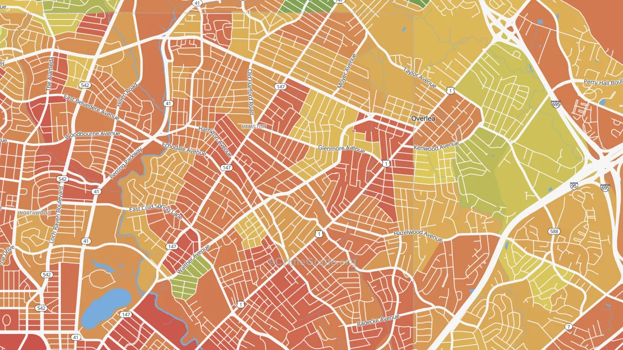 Glenham-Belhar, Baltimore, MD Map of Assault Rates