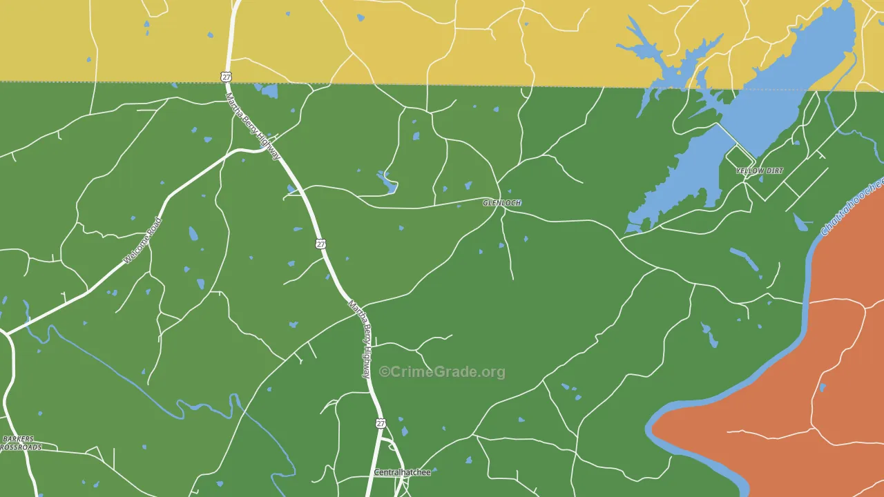 Glenloch, GA Map of Assault Rates