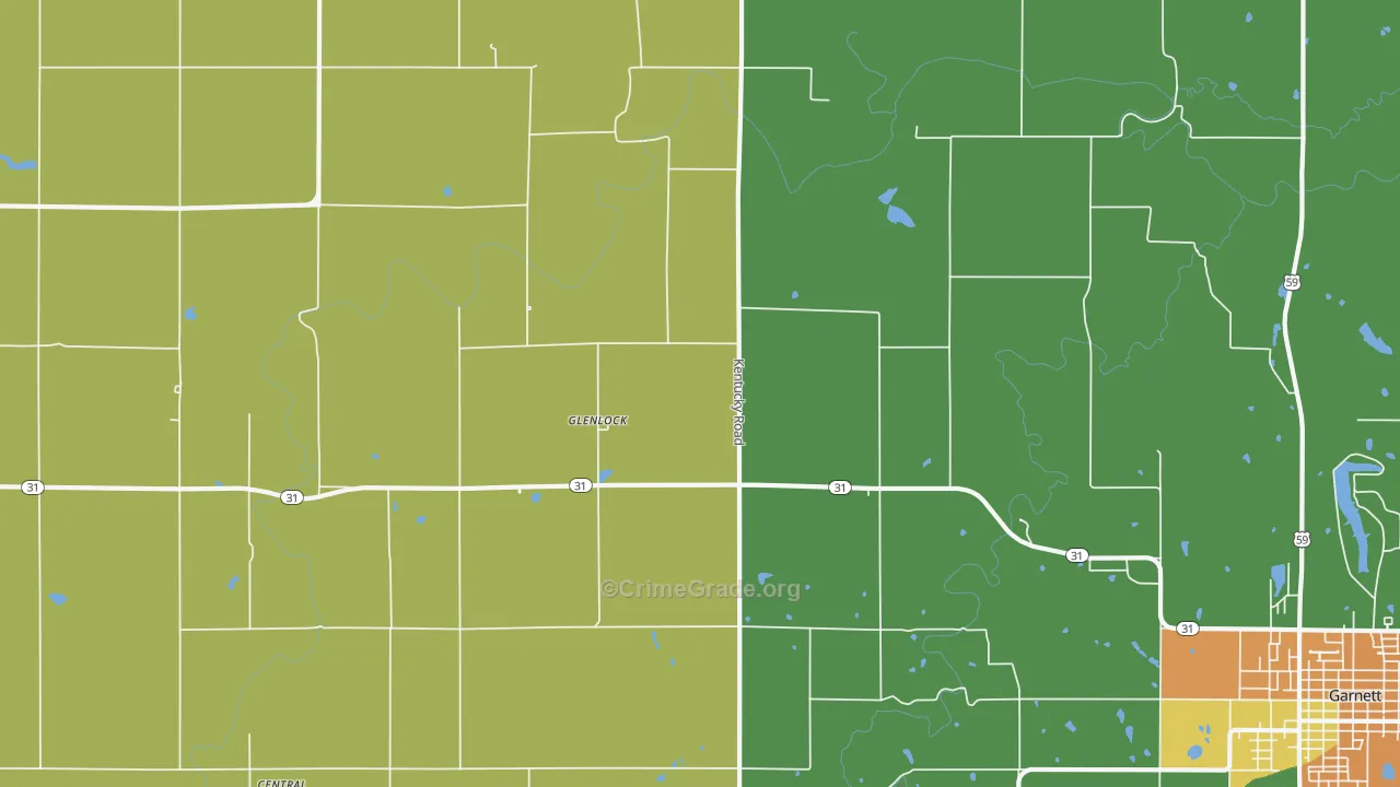 Glenlock, KS Map of Assault Rates