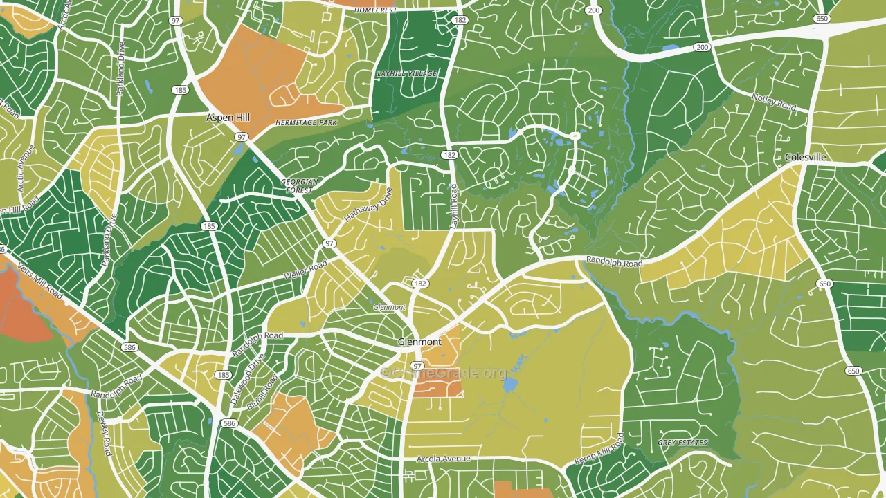 Glenmont, MD Map of Assault Rates