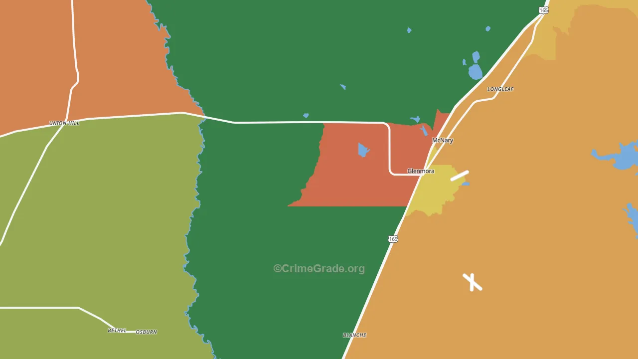 Glenmora, LA Map of Assault Rates