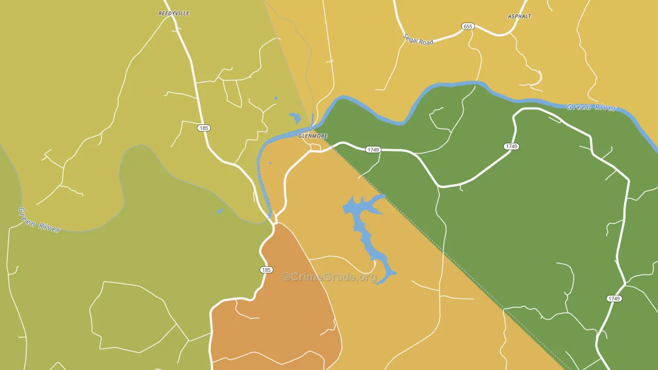 Glenmore, KY Map of Assault Rates