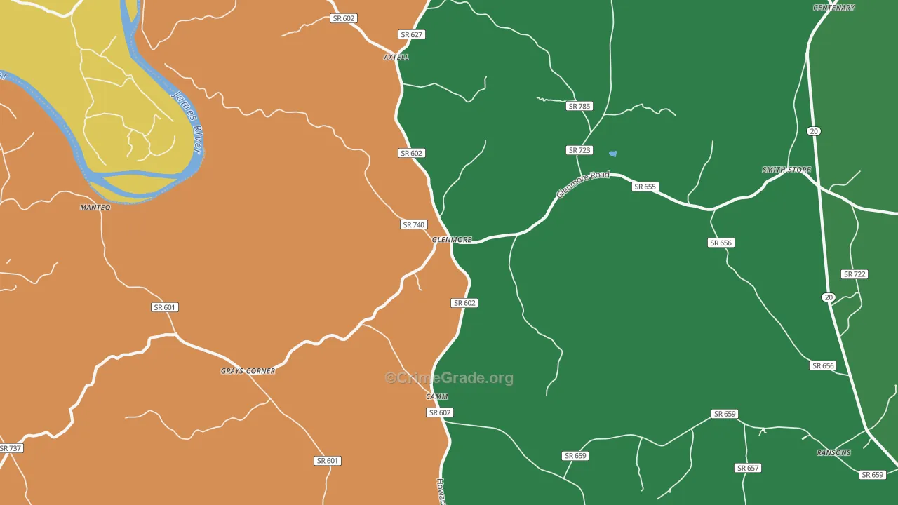 Glenmore, VA Map of Assault Rates