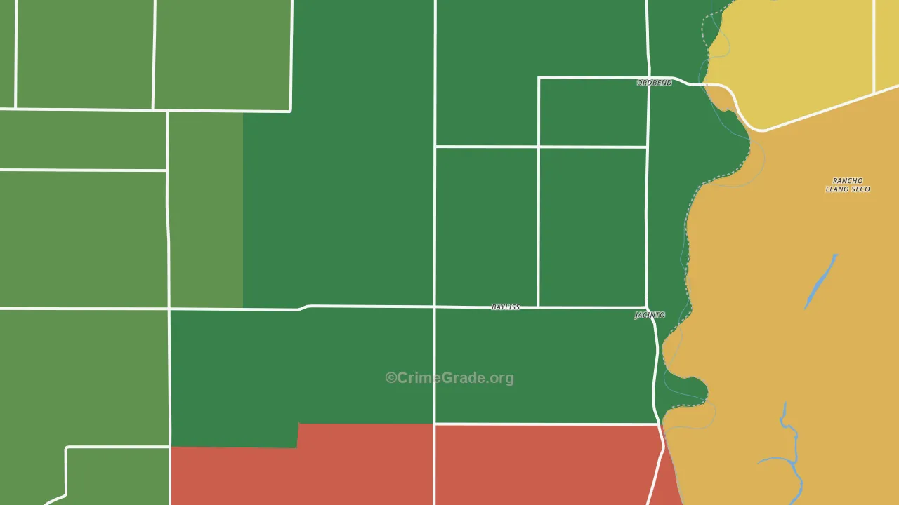 Glenn, CA Map of Assault Rates