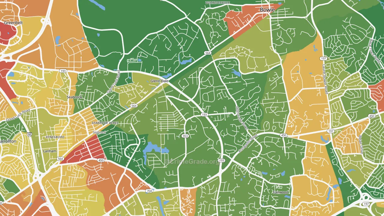 Glenn Dale, MD Map of Assault Rates