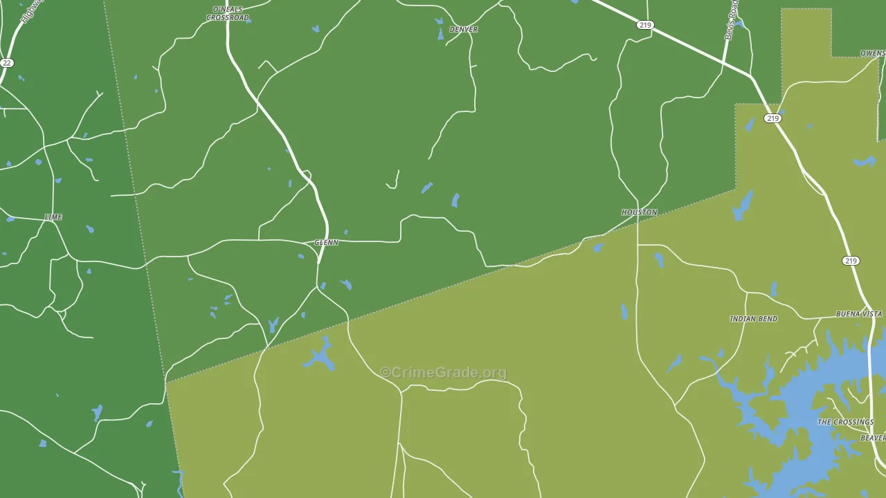 Glenn, GA Map of Assault Rates