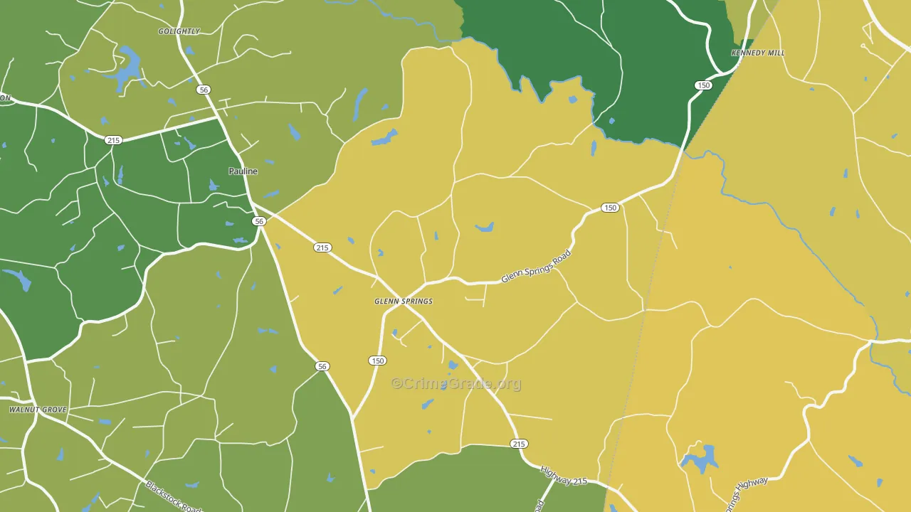 Glenn Springs, SC Map of Assault Rates