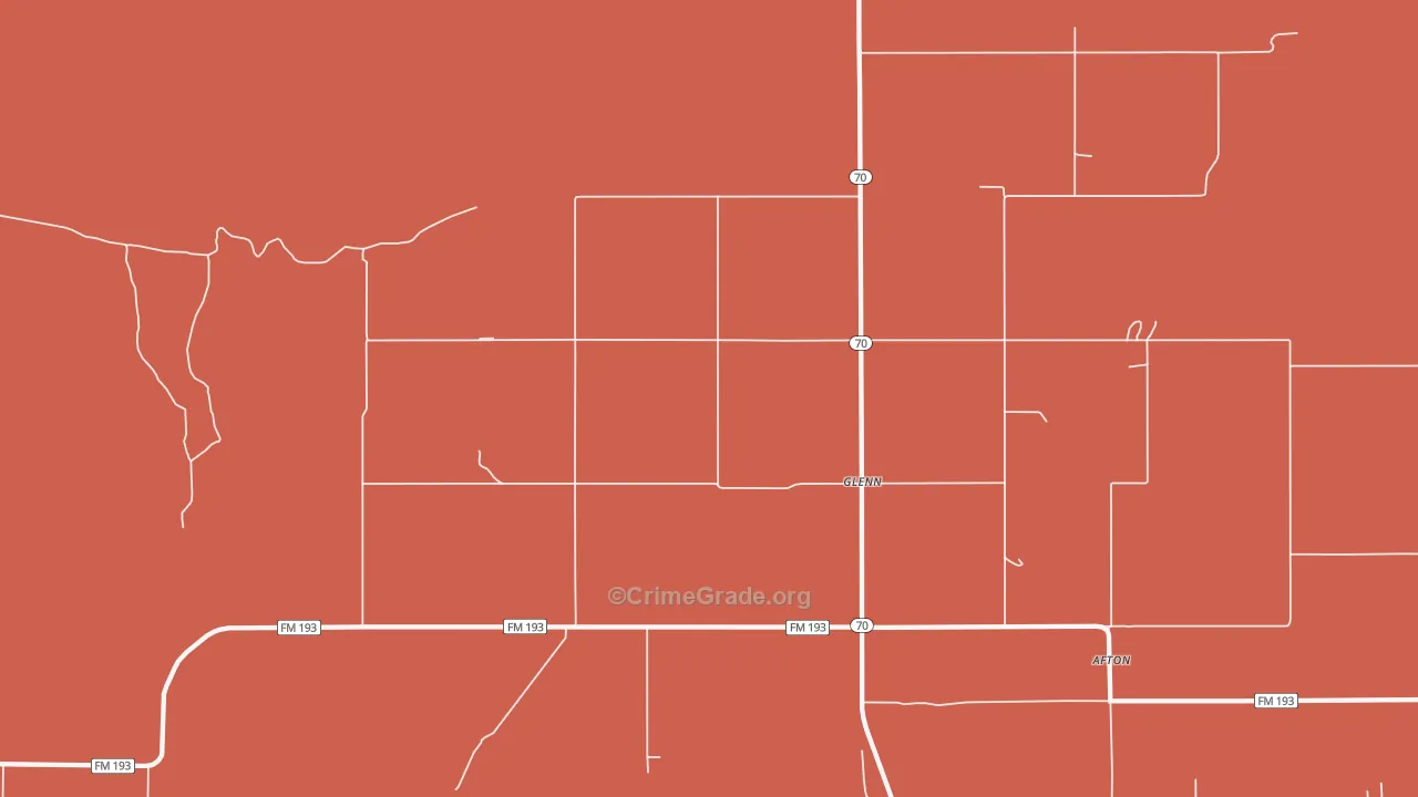 Glenn, TX Map of Assault Rates