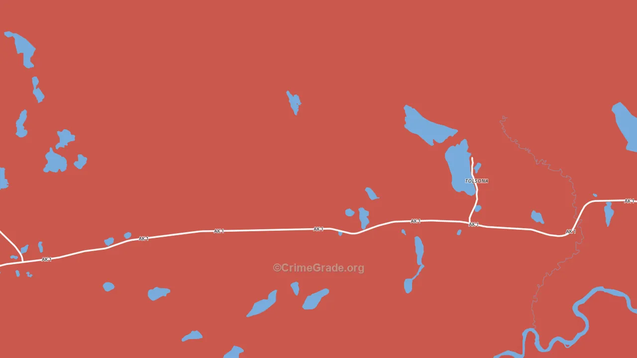 Glennallen, AK Map of Assault Rates