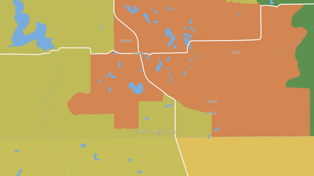 Glennie, MI Map of Assault Rates