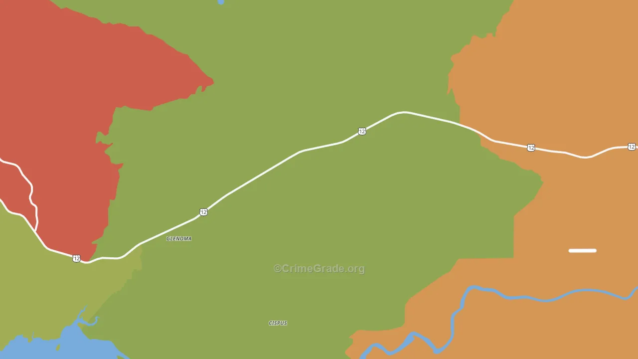 Glenoma, WA Map of Assault Rates