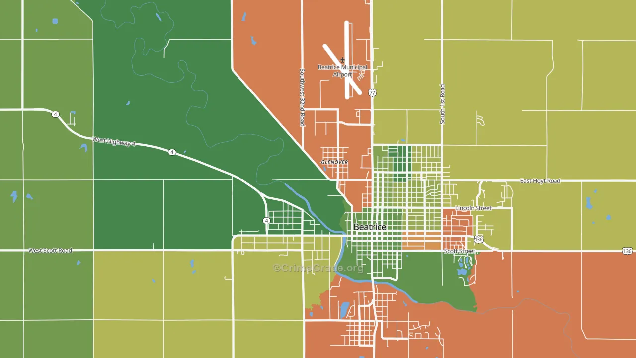 Glenover, NE Map of Assault Rates